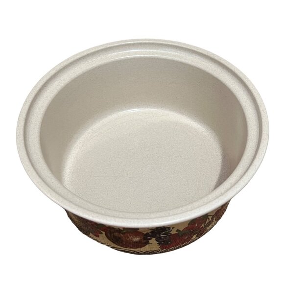 Vintage 3 Quart Clay Casserole Baking Dish with Lid and Fruit Painted - Picture 6 of 10